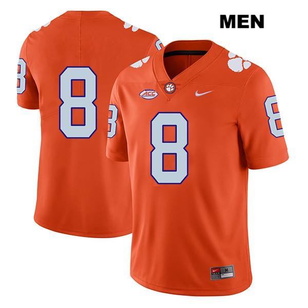 Men's Clemson Tigers #8 Justyn Ross Stitched Orange Legend Authentic Nike No Name NCAA College Football Jersey LPY7446EY